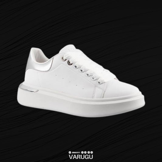 Tenis de dama blancos con plata STARS