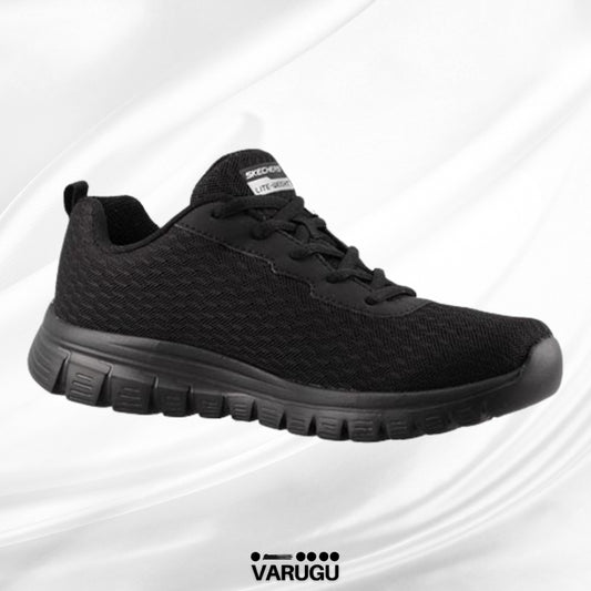 Tenis ligeros SKECHERS SPORT negros para mujer