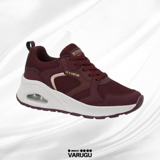Tenis STARS color vino sofisticados para mujer