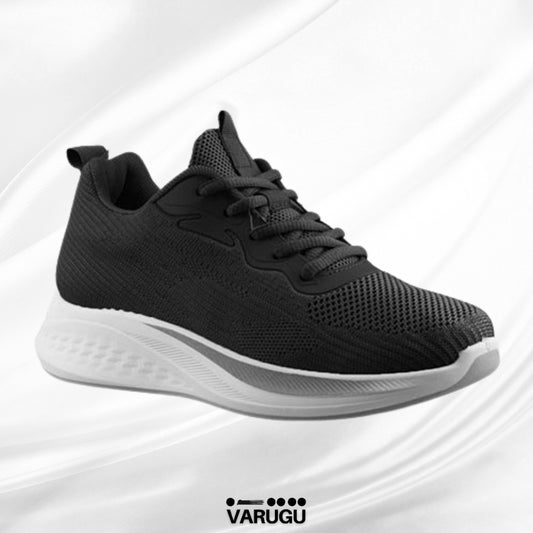 Tenis negros transpirables modernos para mujer