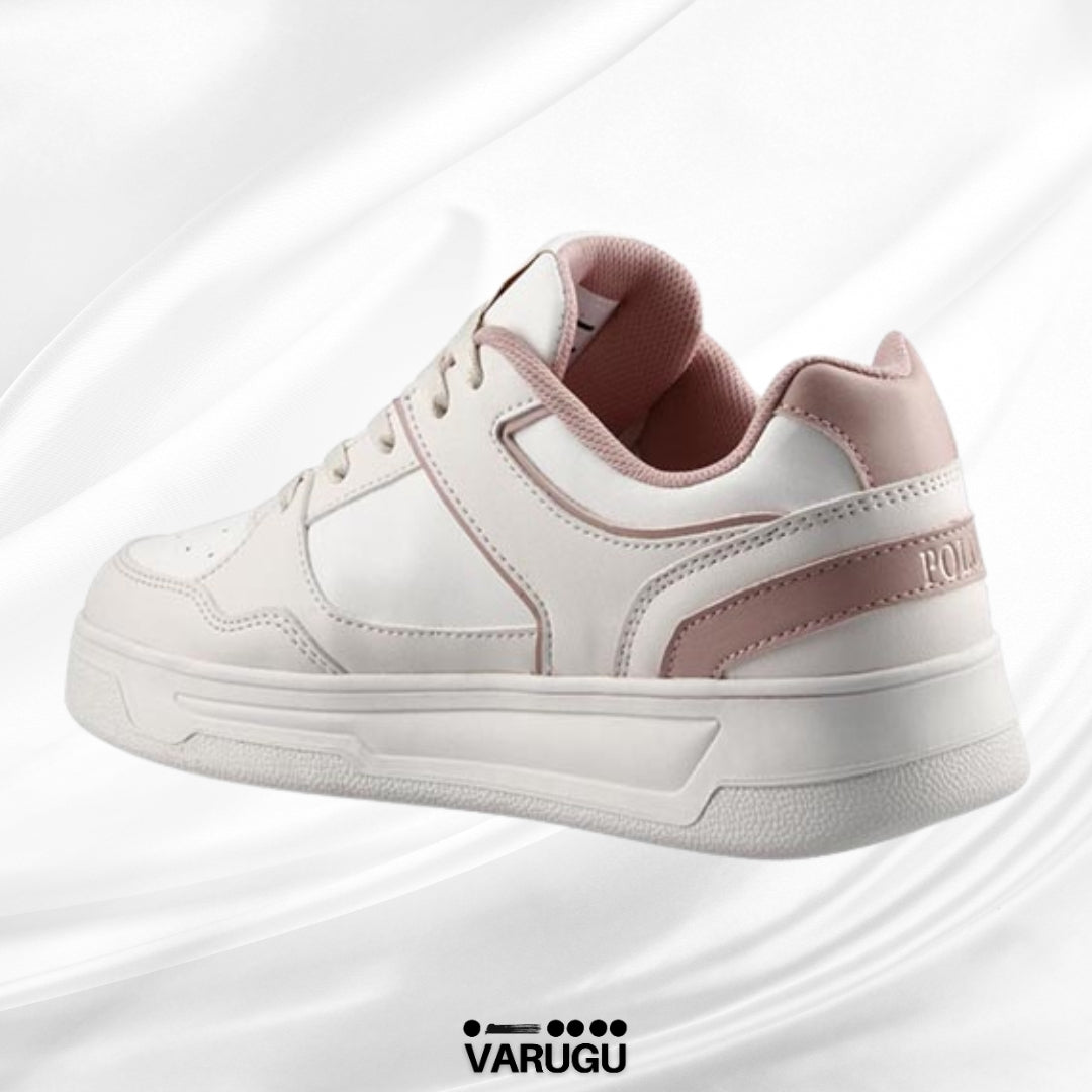 Tenis Polo blancos con rosa mujer