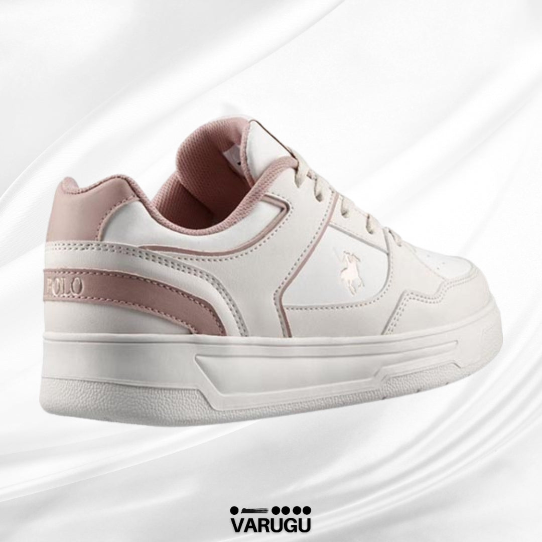 Tenis Polo blancos con rosa mujer