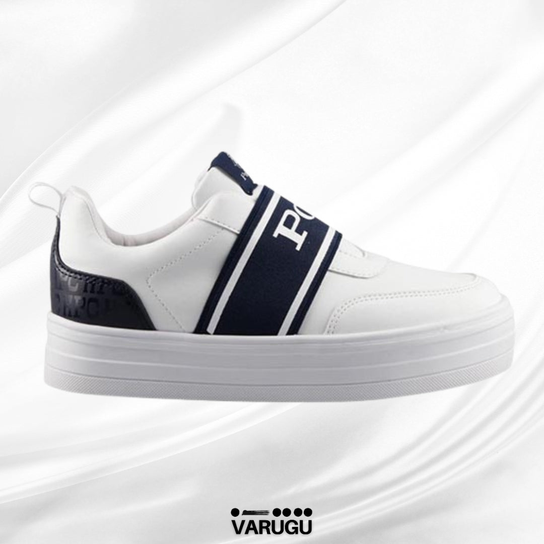 Tenis Polo blancos con azul mujer