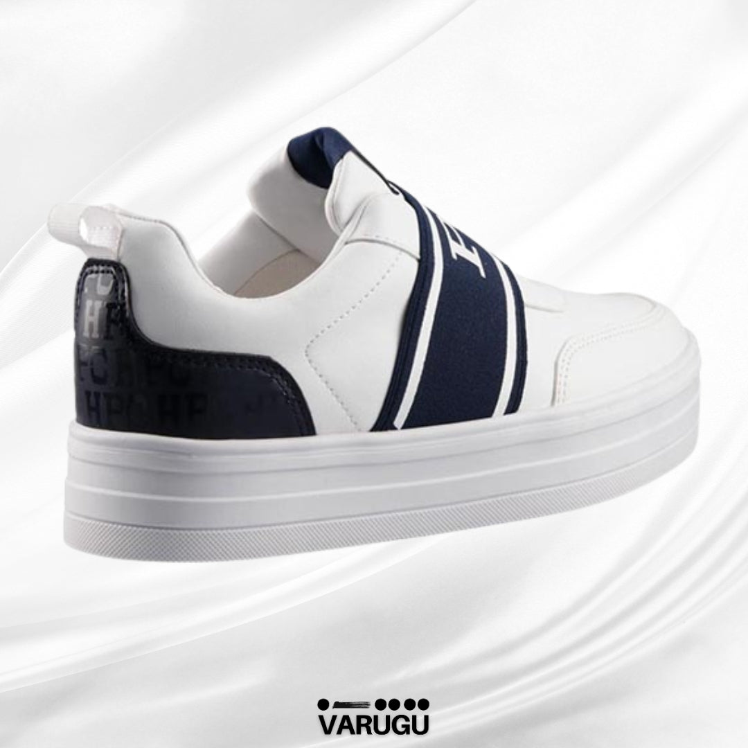 Tenis Polo blancos con azul mujer