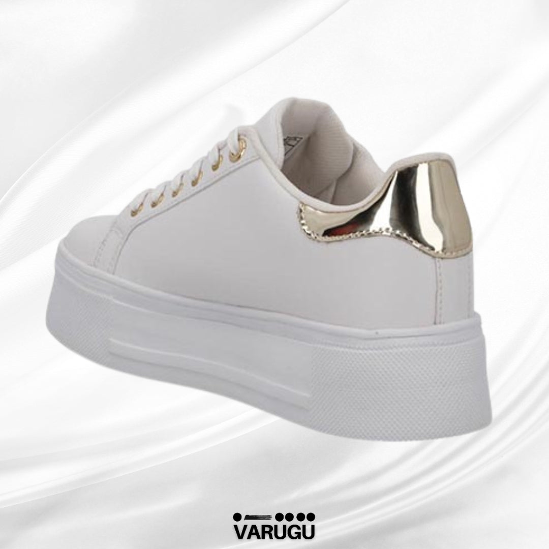 Tenis Polo blancos con dorado mujer