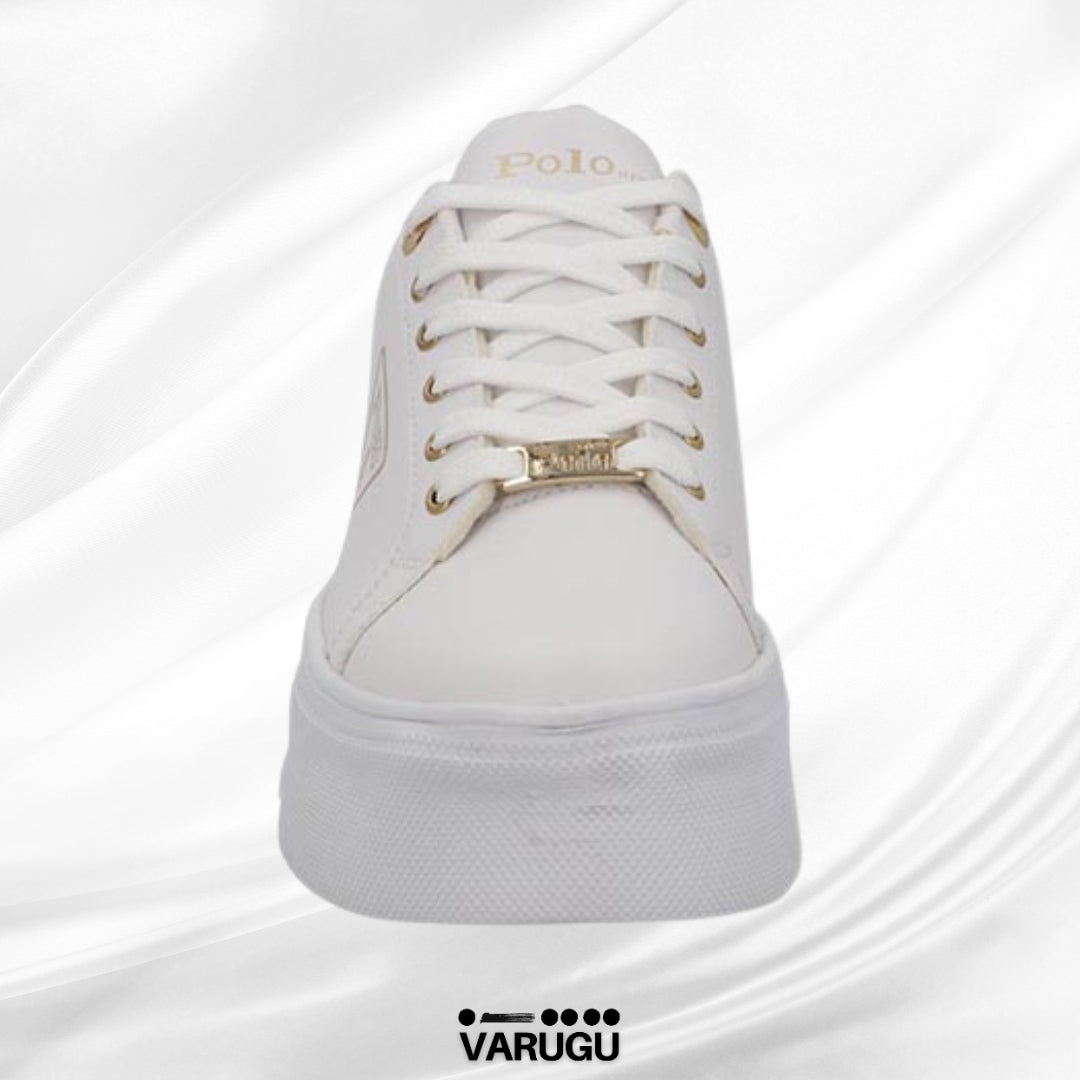 Tenis Polo blancos con dorado mujer