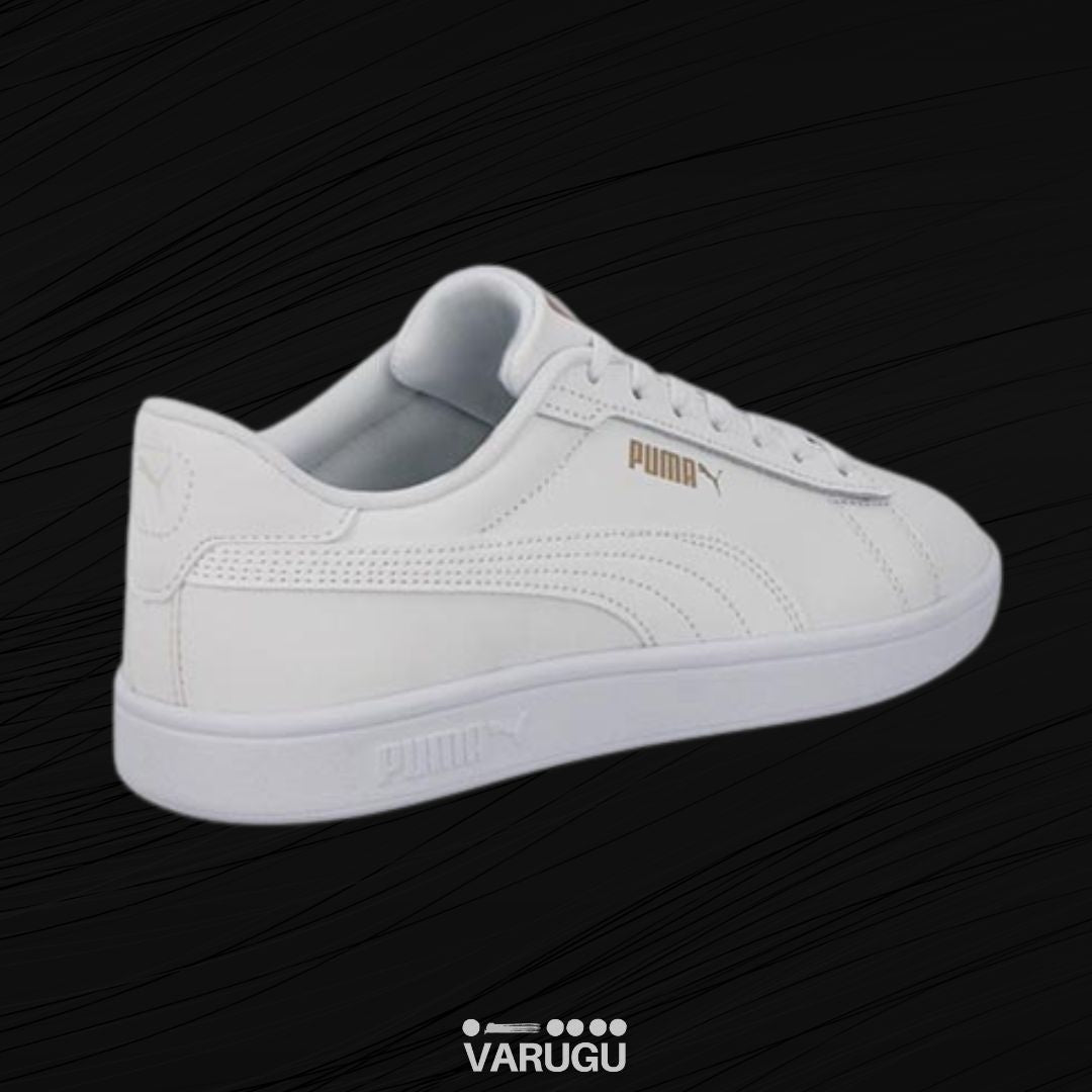 Tenis PUMA blanco con letras doradas dama