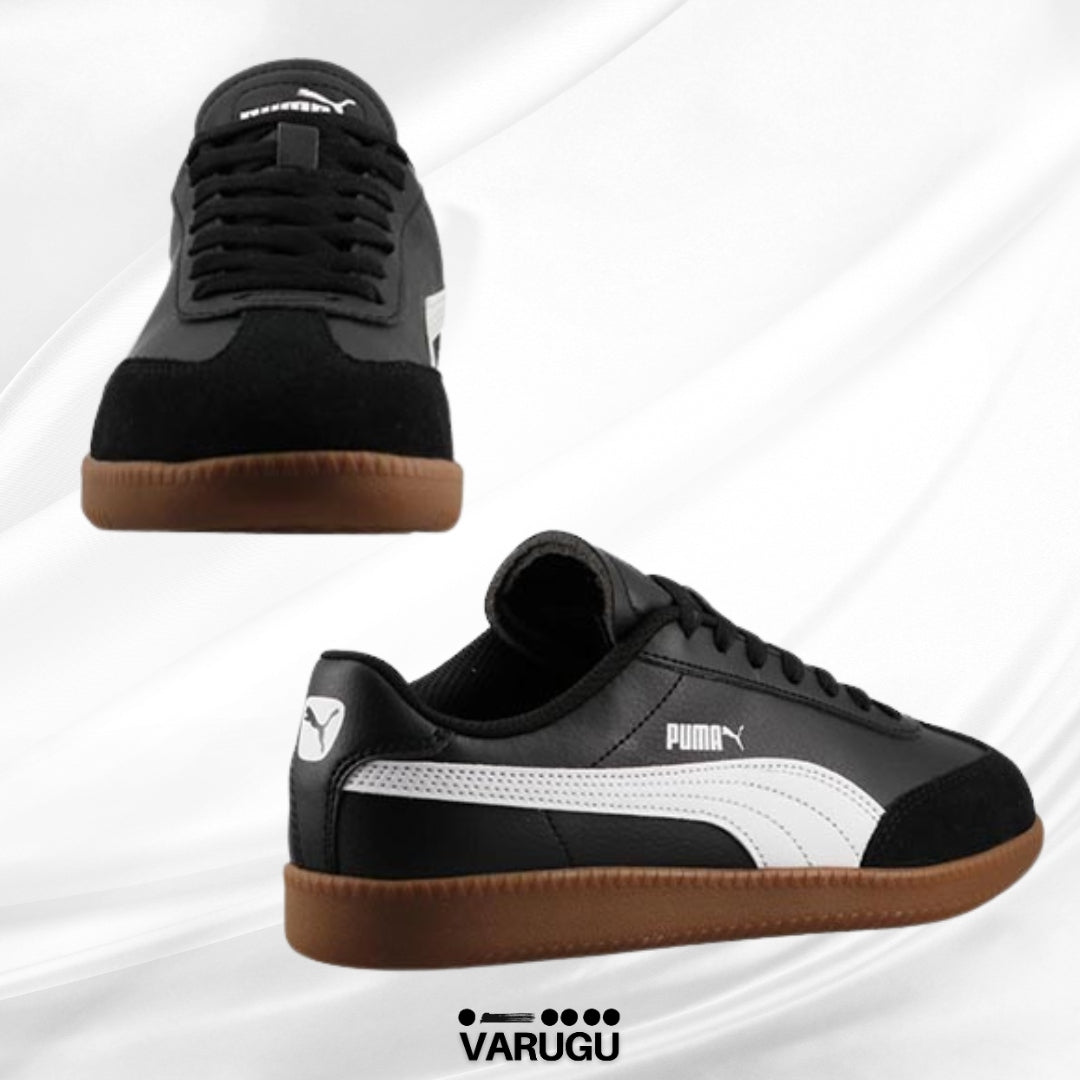 Tenis PUMA negros con franja blanca mujer