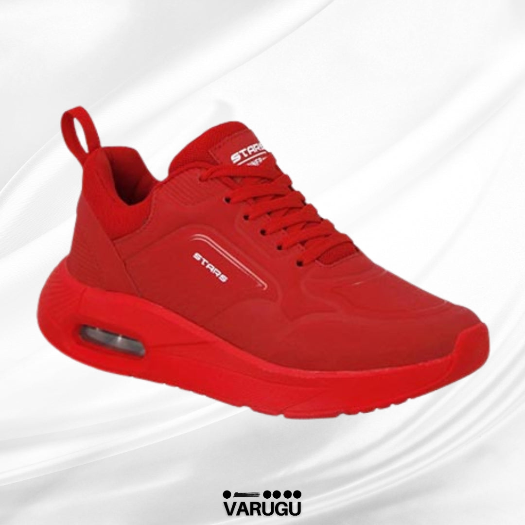 Tenis rojos para ejercicio con soporte mujer