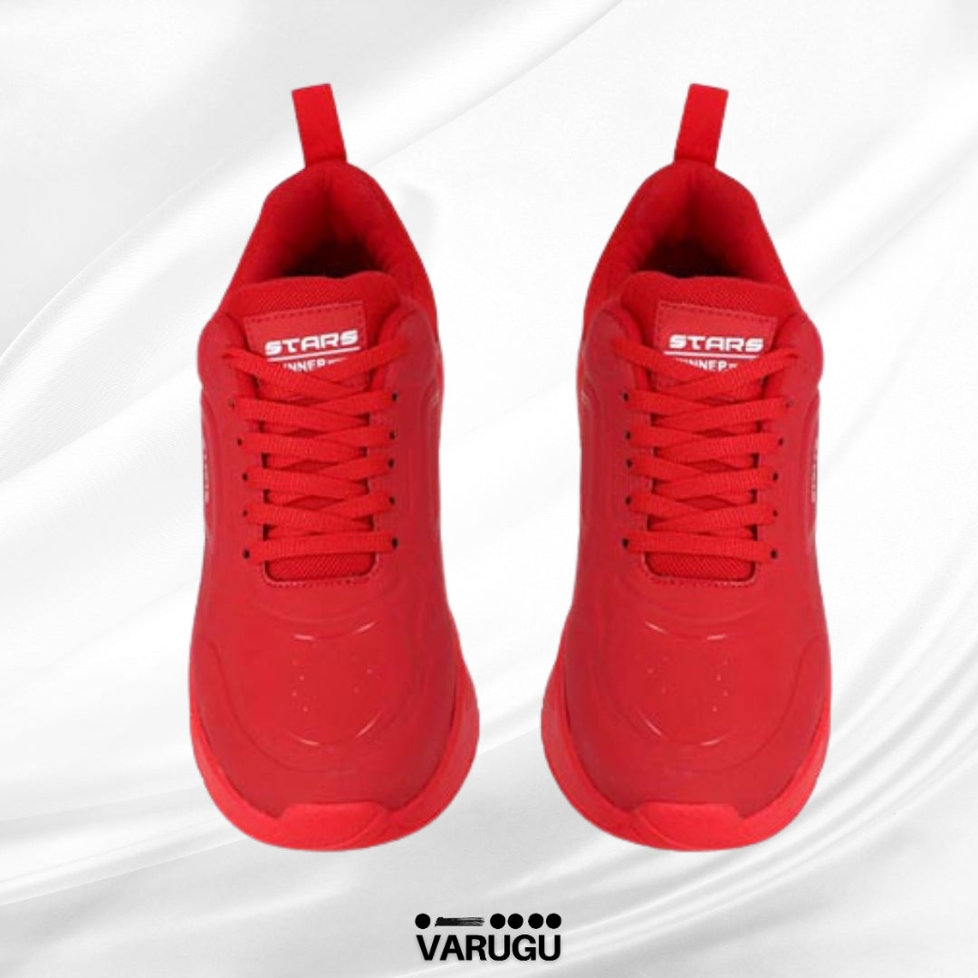 Tenis rojos para ejercicio con soporte mujer