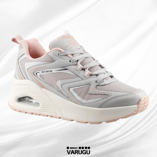 Tenis gris con rosa STARS originales para dama