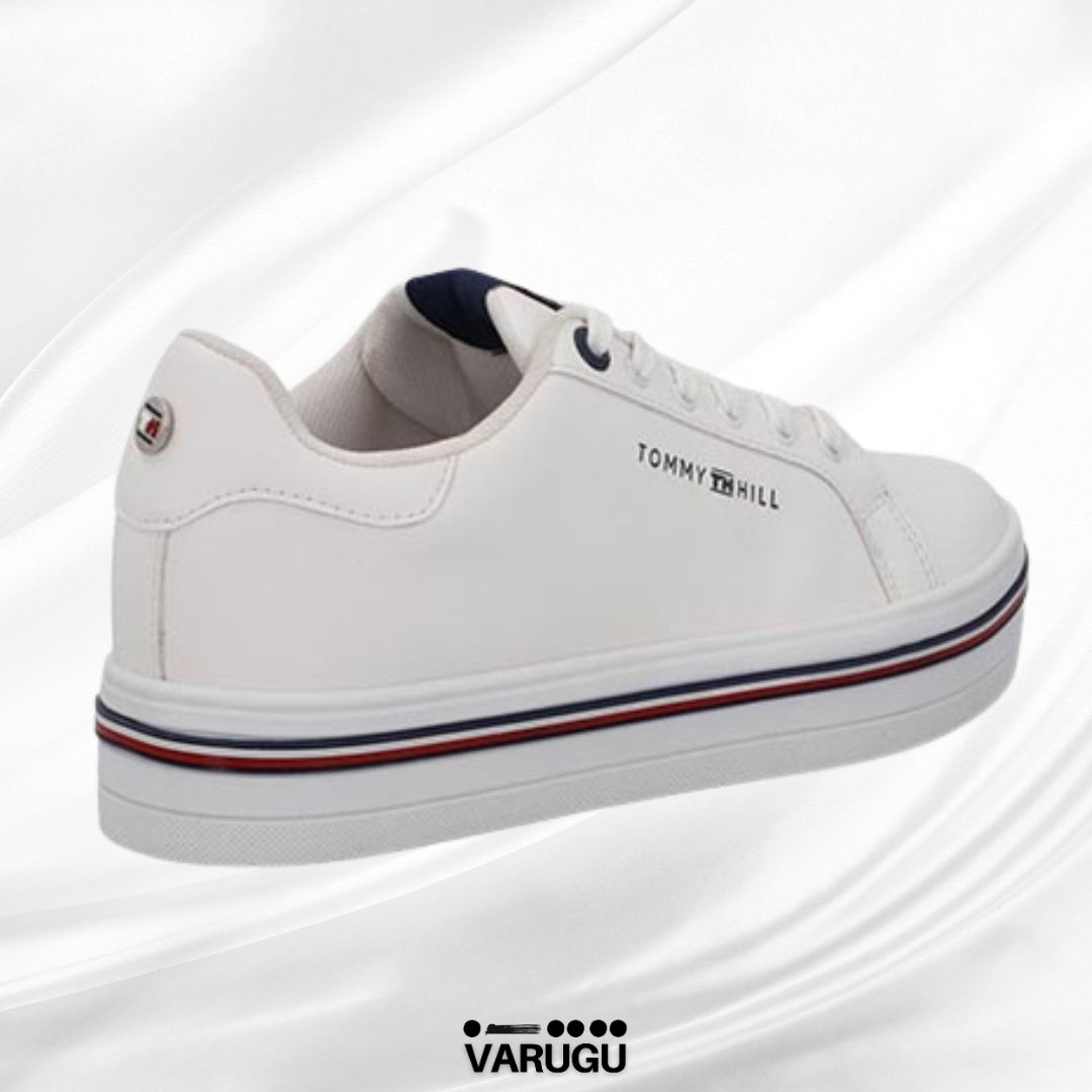 Tenis Tommy Hill rayas blancos mujer