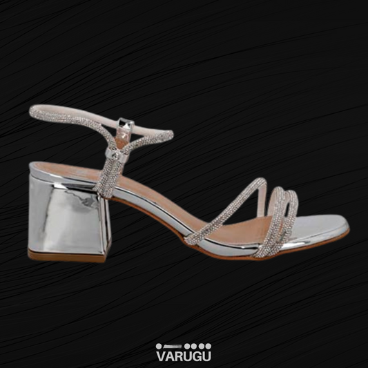 Zapatillas brillantes color plata