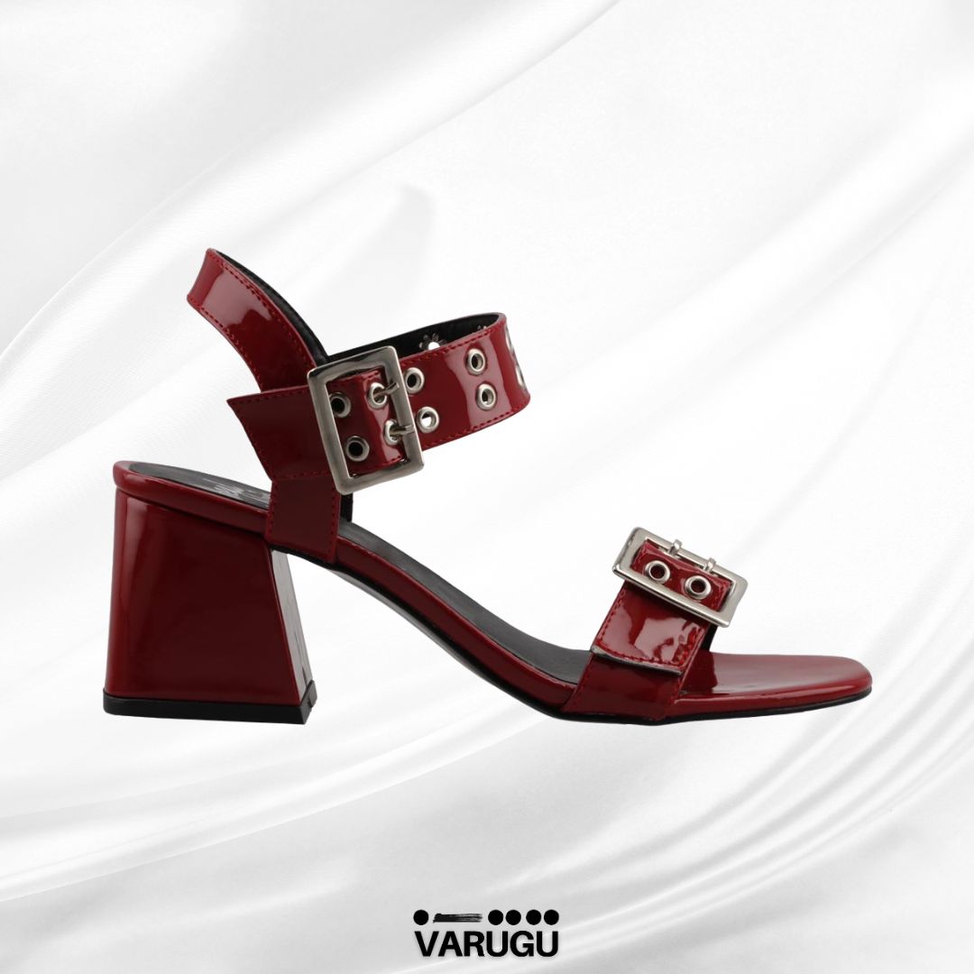 Tacones rojos cómodos tacón bajo