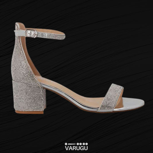 Zapatilla plata con piedras