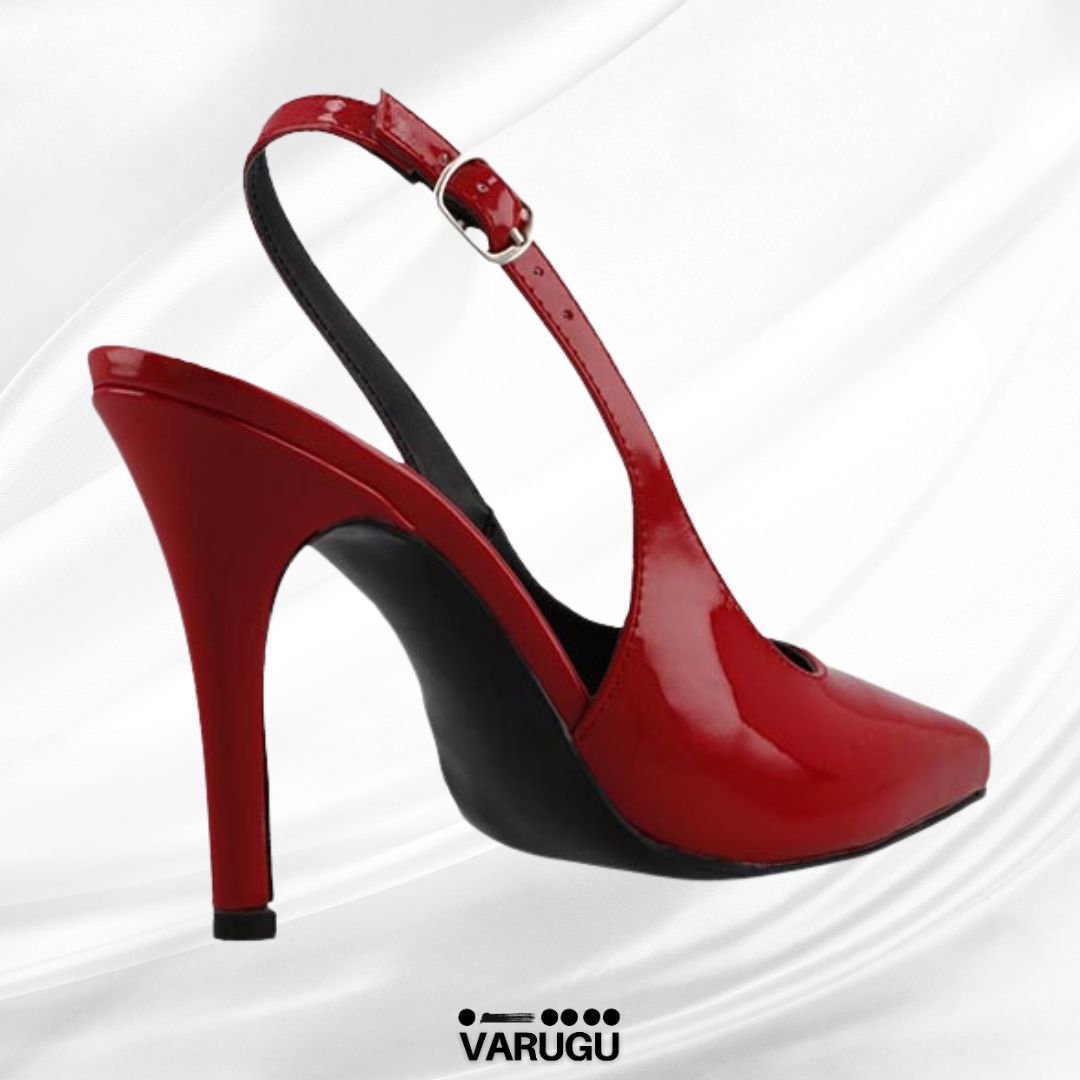 Zapatilla rojo intenso de punta fina