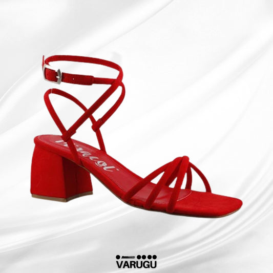 Tacones flama vibrante con tiras para mujer