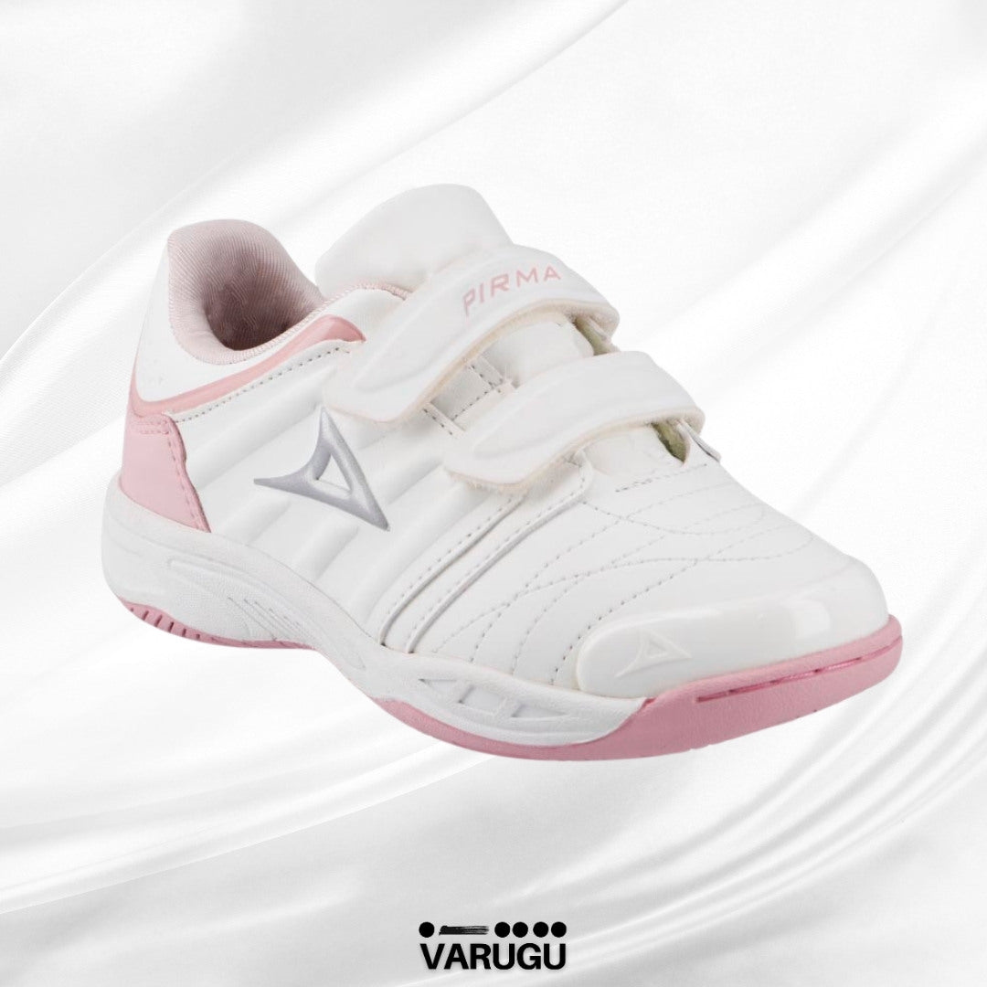 Tenis Pirma blanco y rosa para niña | Talla 18 - 21.5