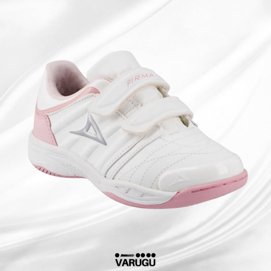 Tenis Pirma blanco y rosa para niña | Talla 18 - 21.5