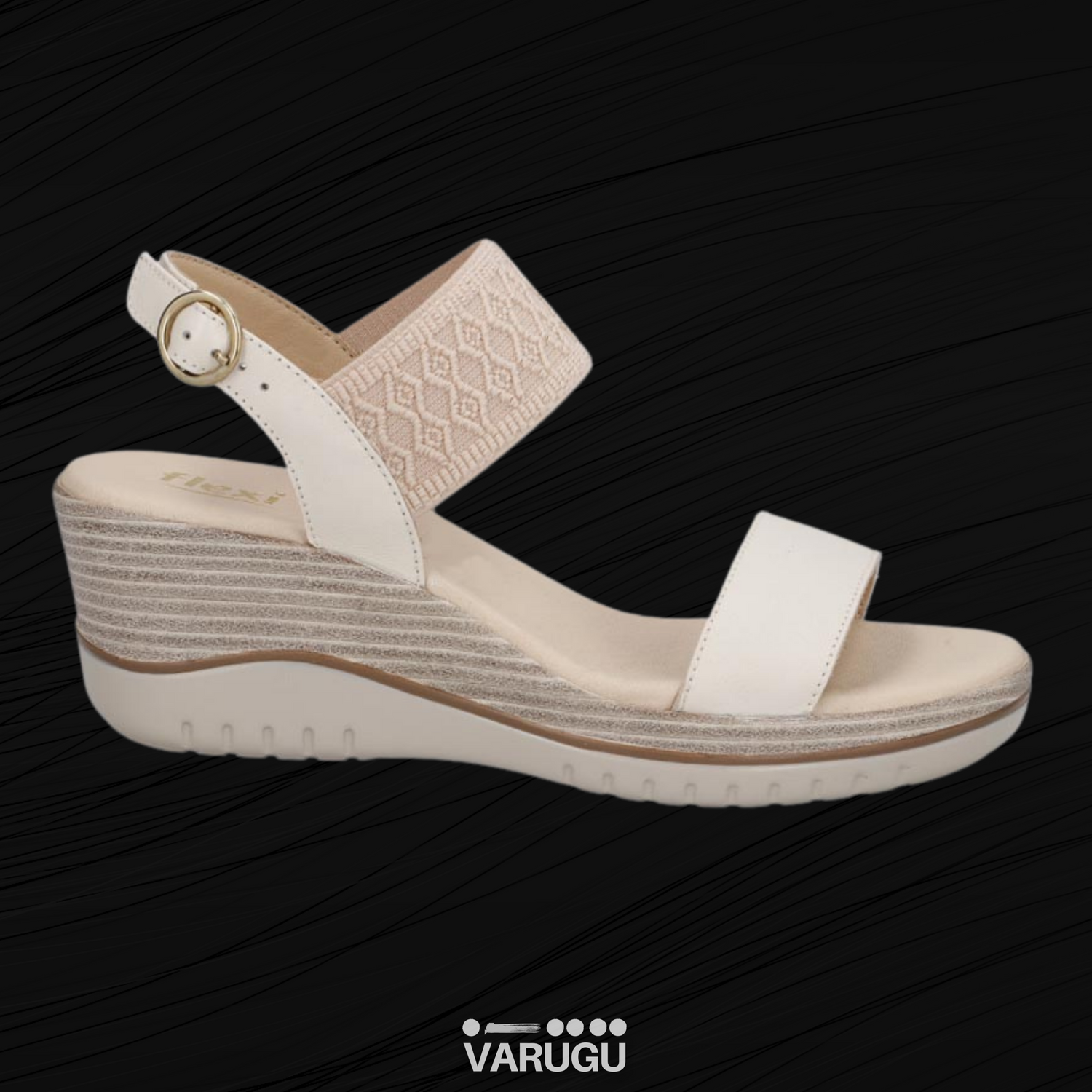 Sandalias FLEXI de piel blancas Compra en OFERTA VARUGU
